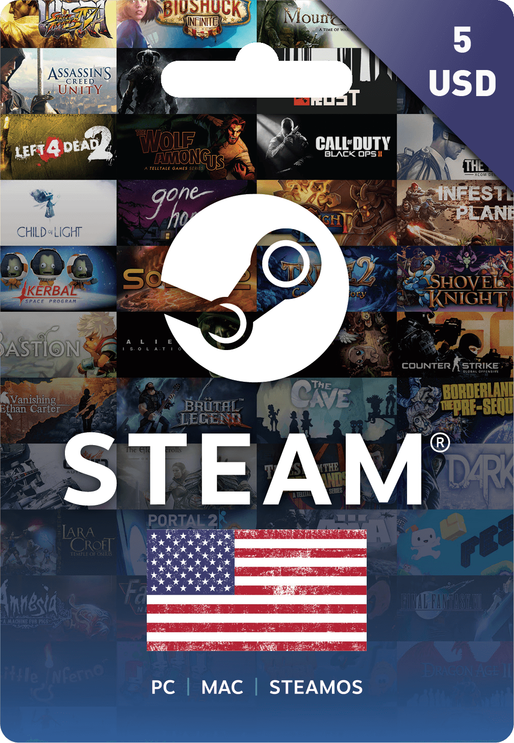 Steam 5$ Gift Card in Nepal 